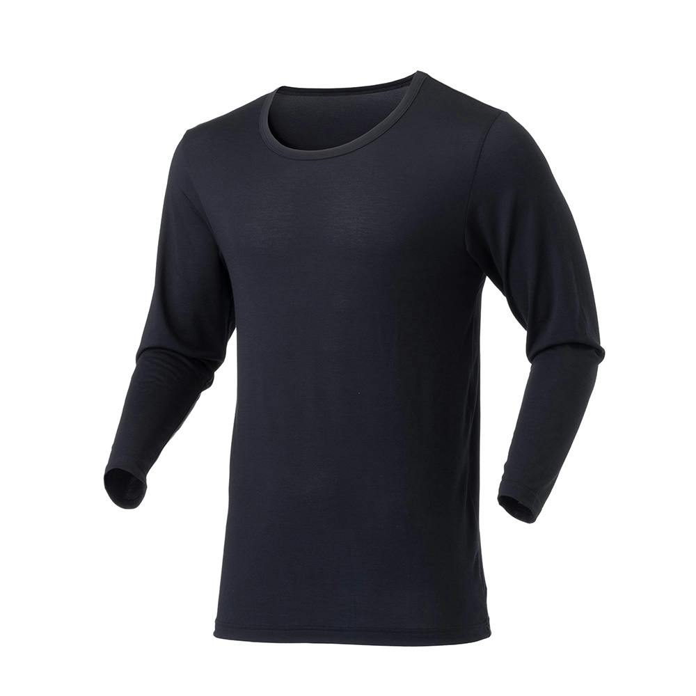 カインズ 寒くても暑くても快適インナーTシャツ 長袖 丸首 ブラック LL