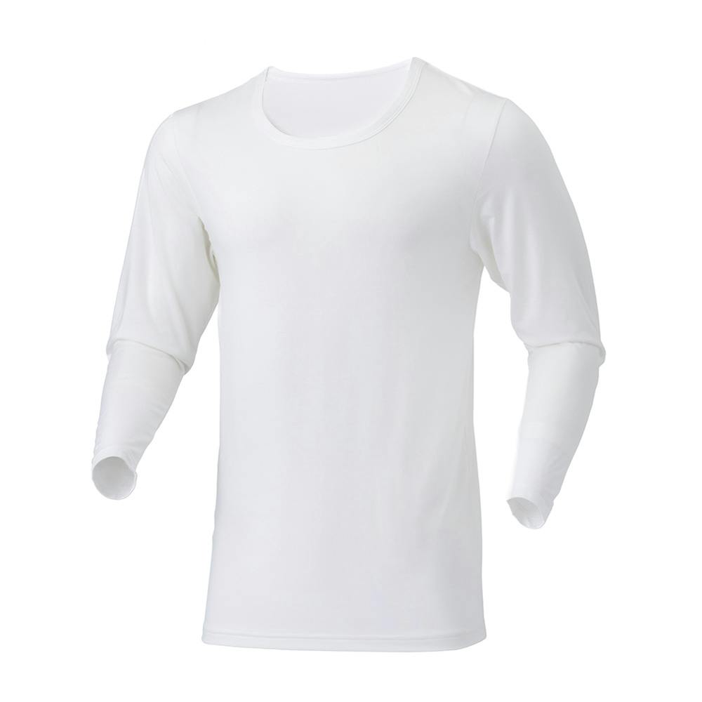 カインズ 寒くても暑くても快適インナーTシャツ 長袖 丸首 ホワイト L 防寒具・防寒ウェア