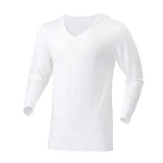 カインズ 寒くても暑くても快適インナーTシャツ 長袖 V首 ホワイト LL