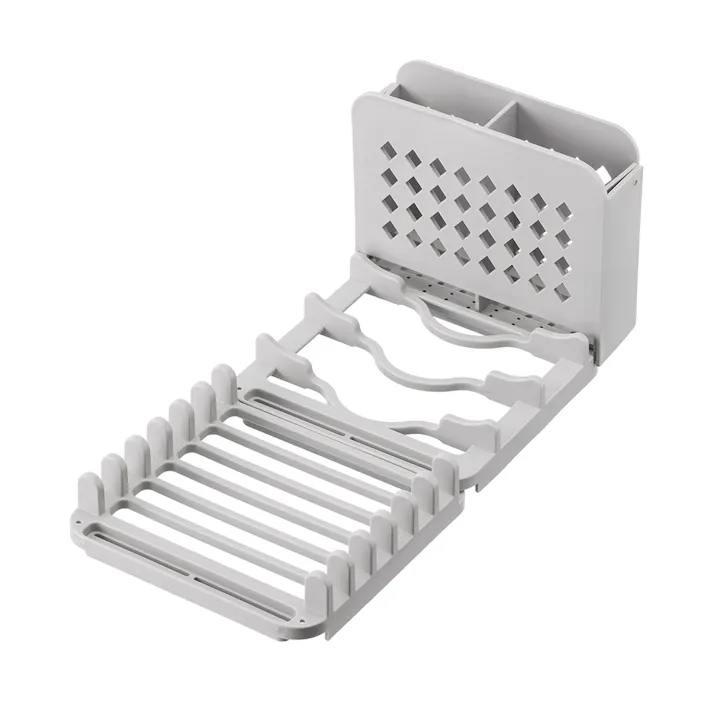 水切りスタンド付き吸水マット グレー Sサイズ 幅23cm 奥行46cm