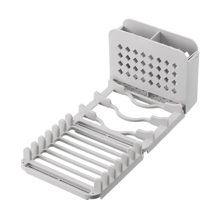 水切りスタンド付き吸水マット グレー Mサイズ 幅40cm 奥行46cm