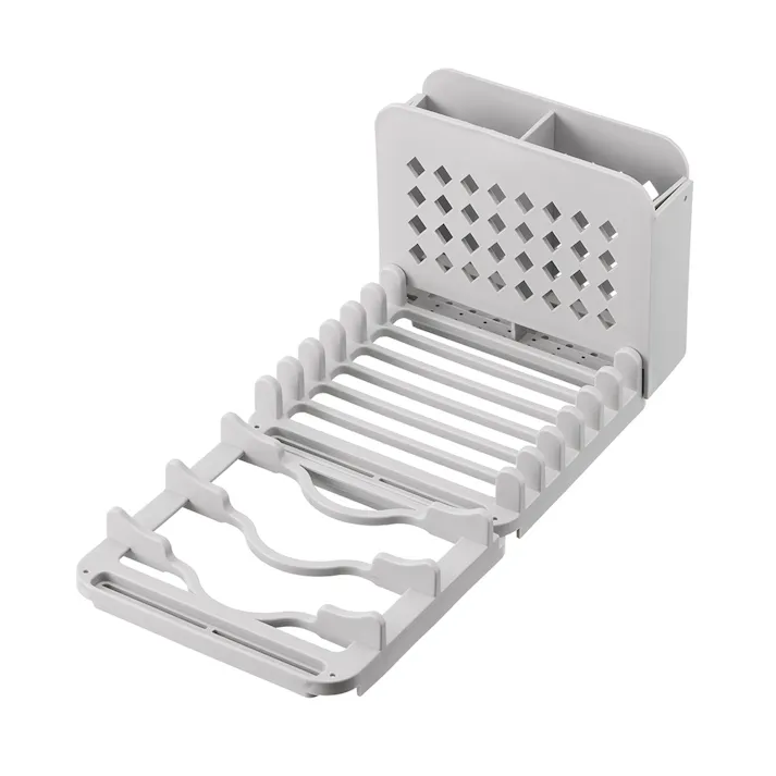 水切りスタンド付き吸水マット グレー Mサイズ 幅40cm 奥行46cm