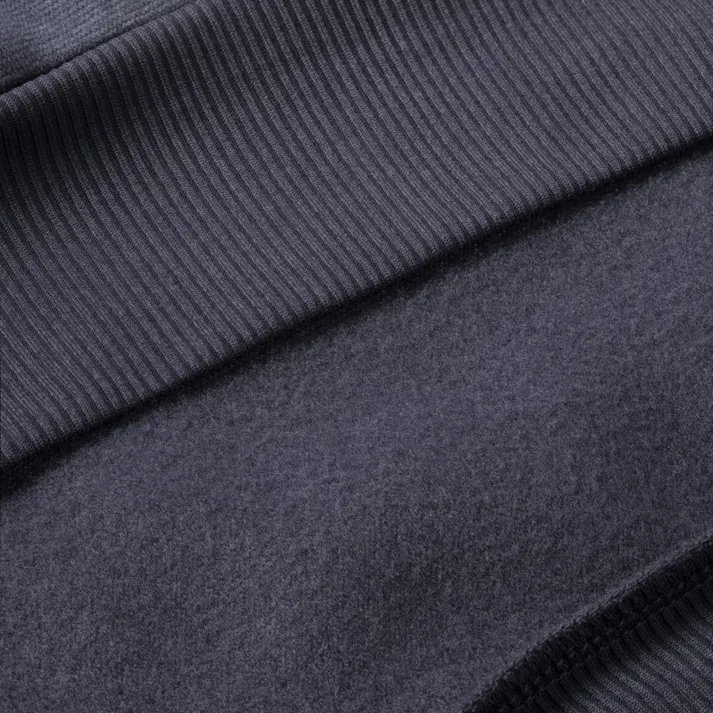 Hot fine 軽くてあたたかい裏起毛ルームウェア 上下セット 保温 ストレッチ ネイビー M