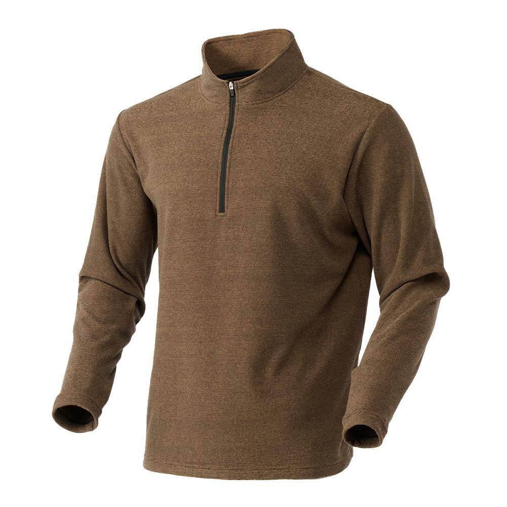 Hot fine ストレッチフリース ハーフジップシャツ ブラウン L シャツ・ブルゾン