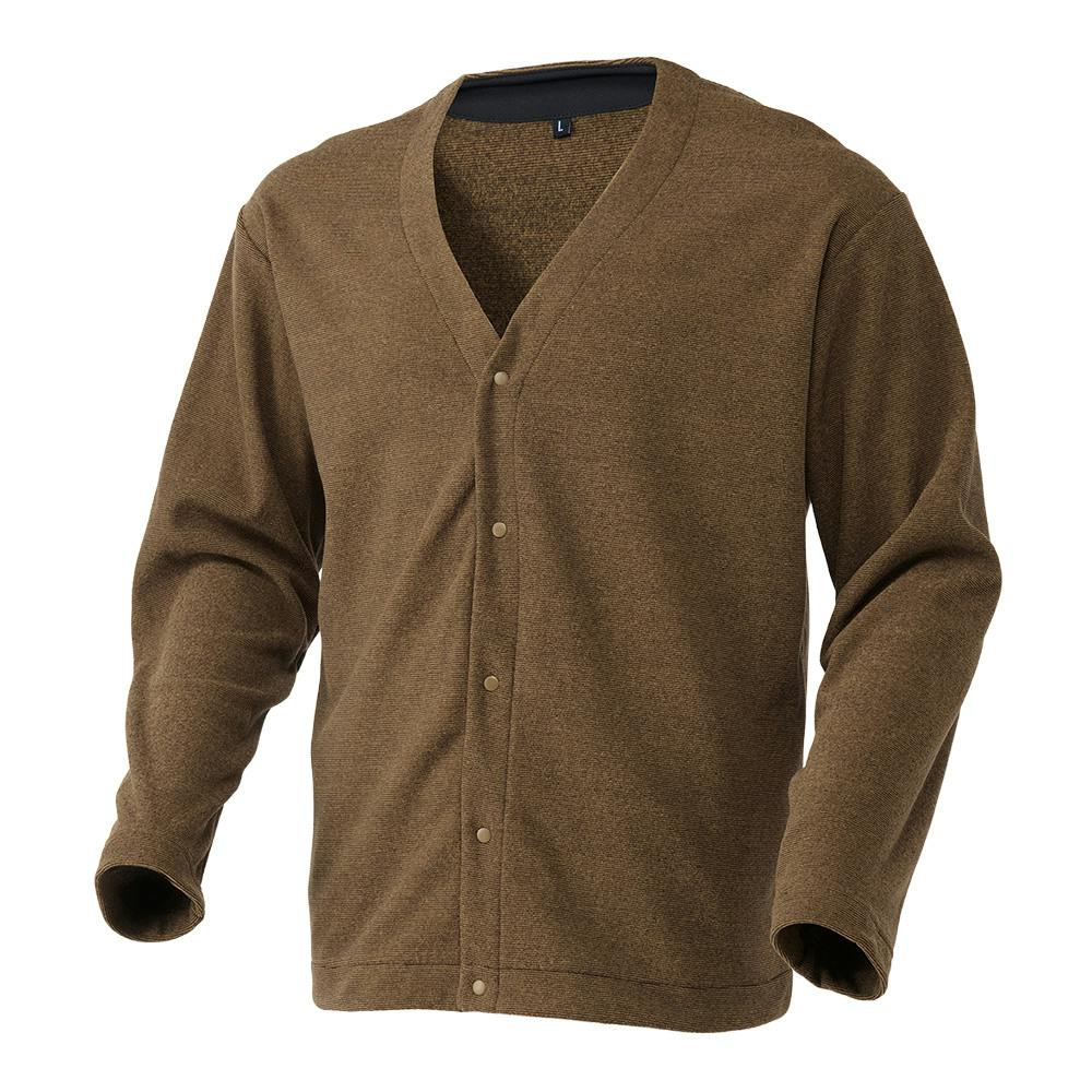 Hot fine ストレッチフリースカーディガン ブラウン LL 防寒具・防寒ウェア