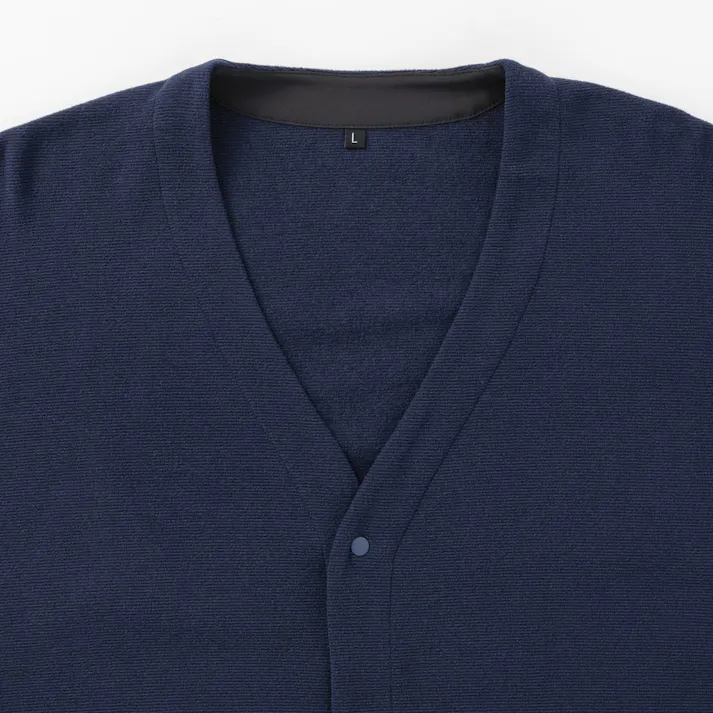 Hot fine ストレッチフリースカーディガン ネイビー L