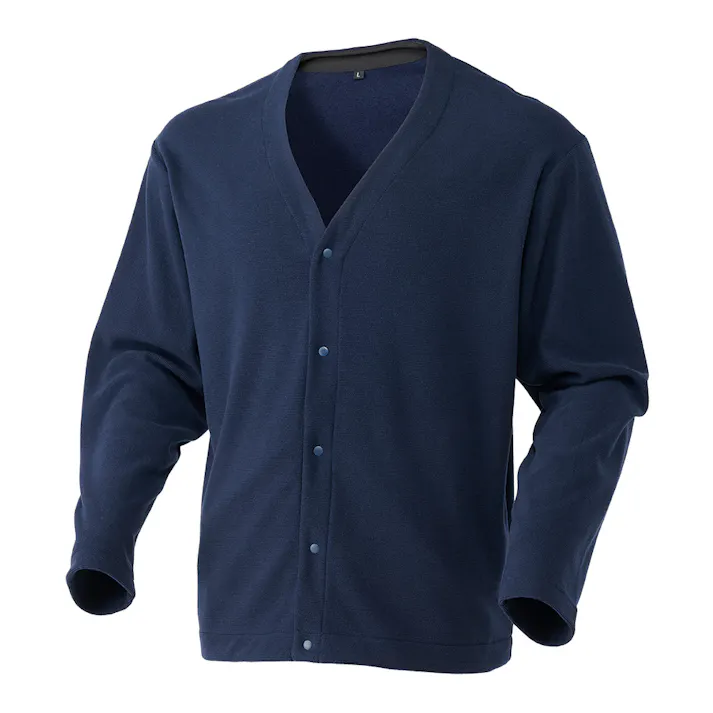 Hot fine ストレッチフリースカーディガン ネイビー LL