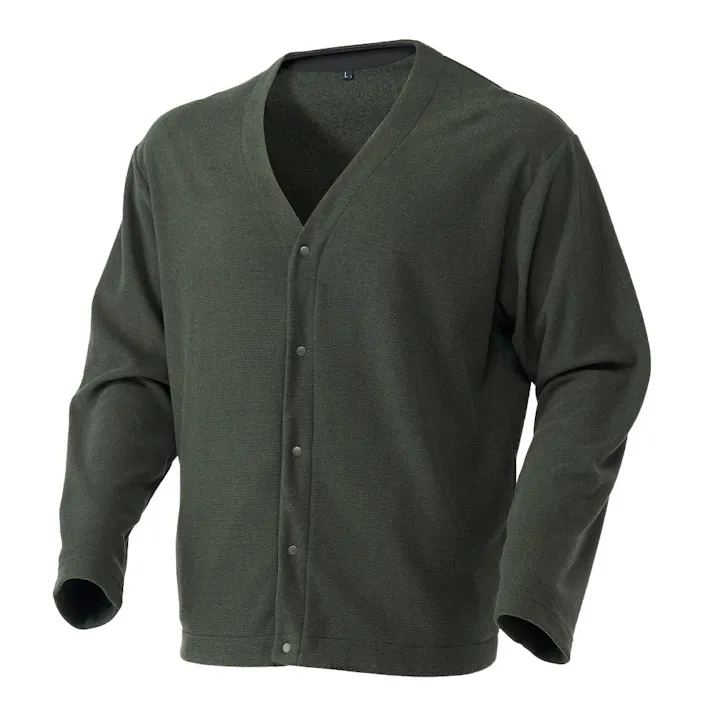 Hot fine ストレッチフリースカーディガン カーキ M