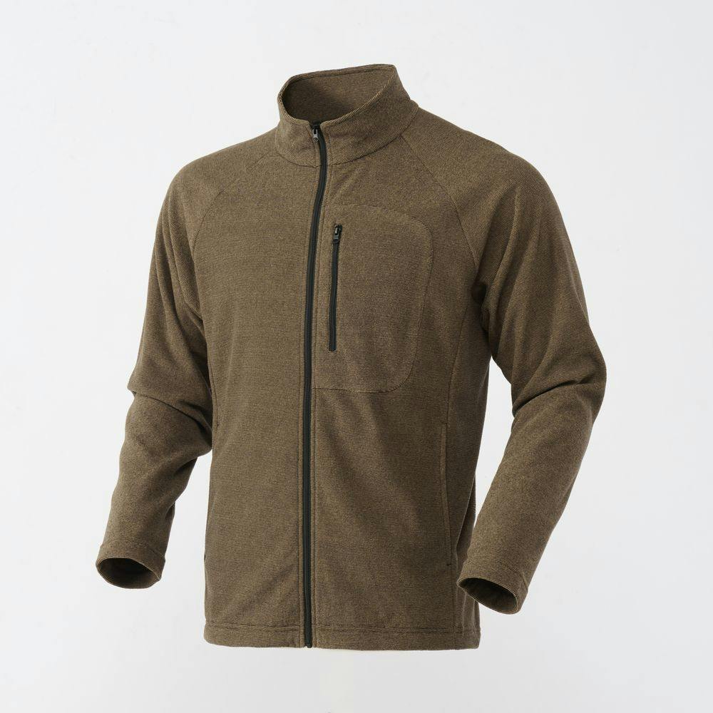 Hot fine ストレッチフリース ジップジャケット ブラウン L シャツ・ブルゾン