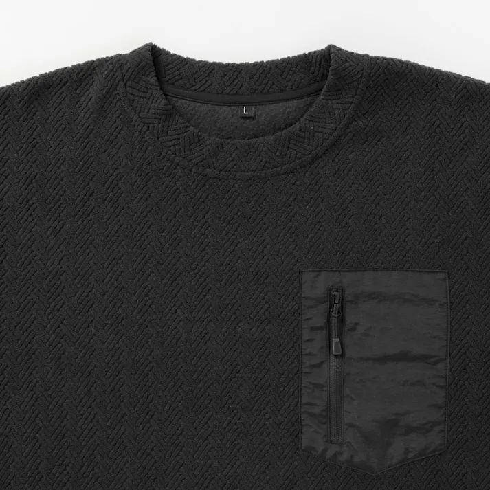 Hot fine ジャガードフリース プルオーバー ブラック M