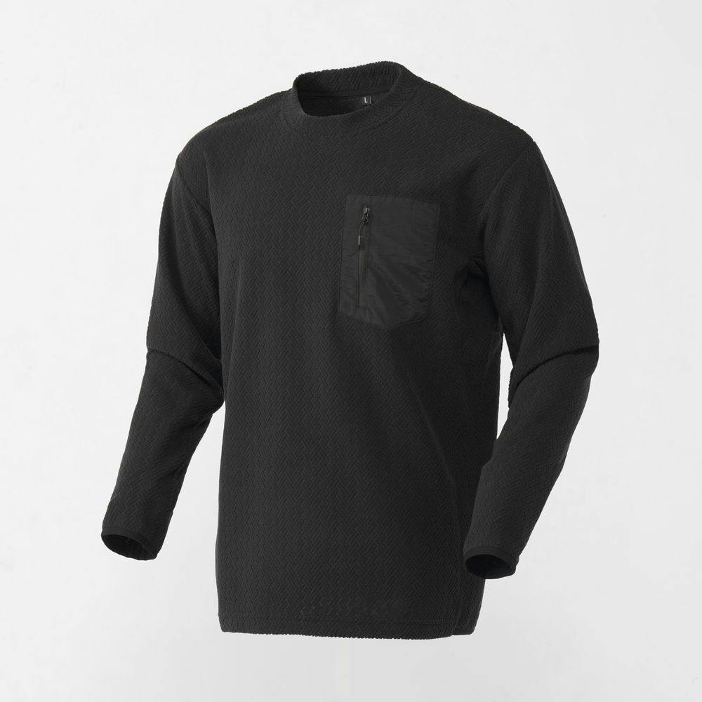 Hot fine ジャガードフリース プルオーバー ブラック L 防寒具・防寒ウェア Hot fine ジャガードフリース プルオーバー ブラック L 防寒具・防寒ウェア