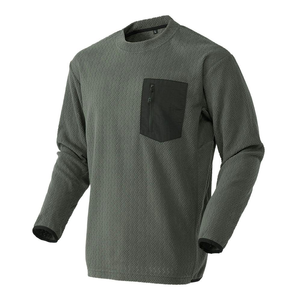 Hot fine ジャガードフリース プルオーバー カーキ M 防寒具・防寒ウェア