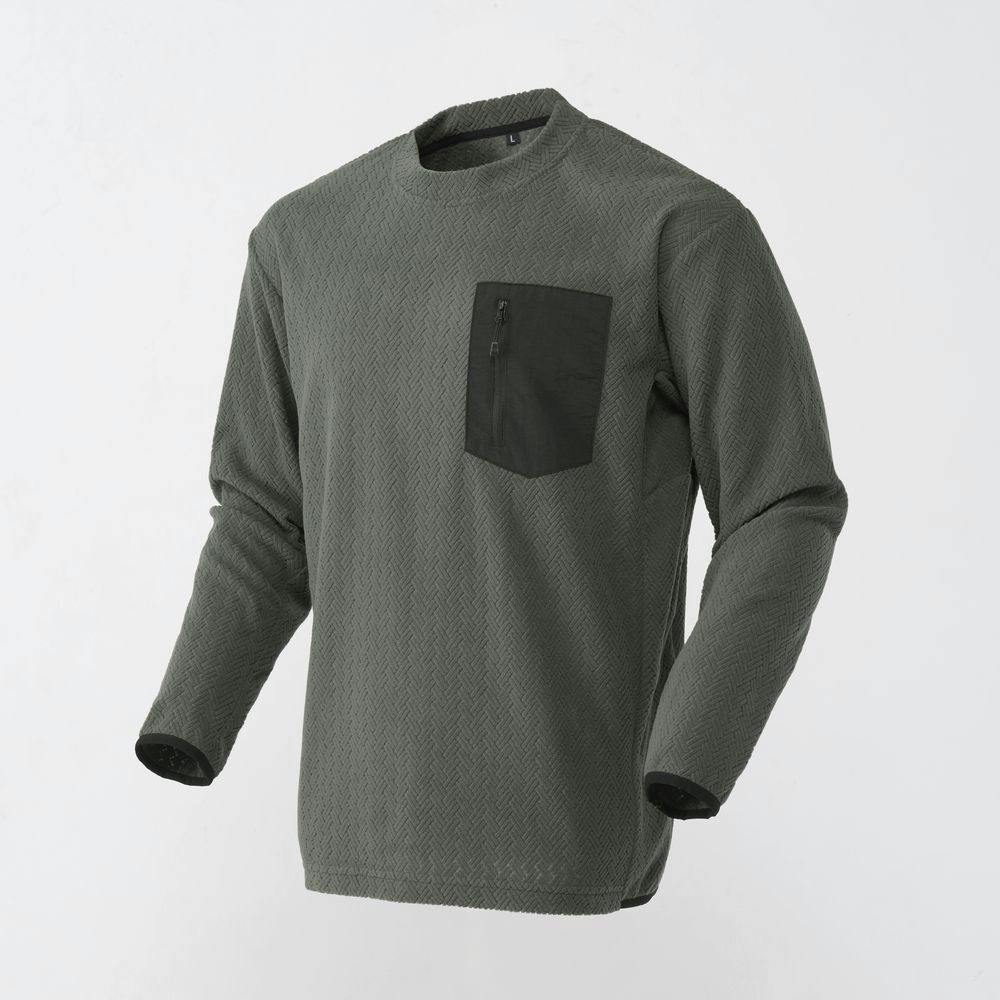 Hot fine ジャガードフリース プルオーバー カーキ L 防寒具・防寒ウェア Hot fine ジャガードフリース プルオーバー カーキ L 防寒具・防寒ウェア