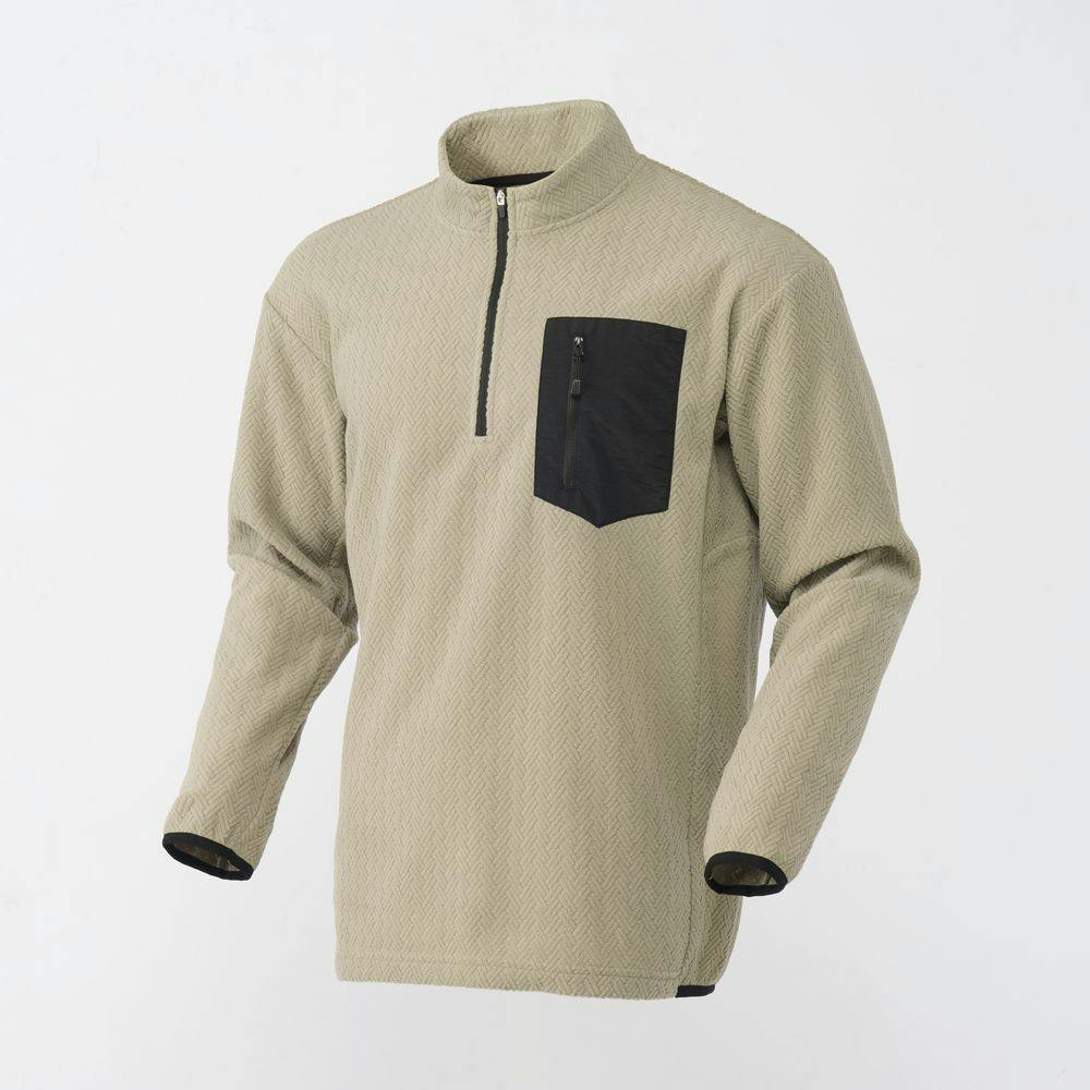 Hot fine ジャガードフリース ハーフジップ ベージュ L シャツ・ブルゾン Hot fine ジャガードフリース ハーフジップ ベージュ L シャツ・ブルゾン