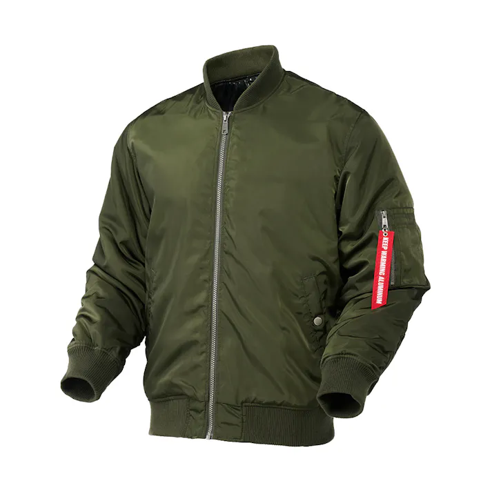 Hot fine 裏アルミ仕様 MA-1タイプジャケット カーキ LL