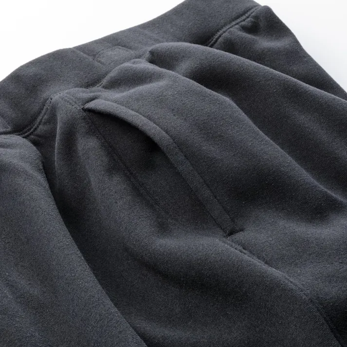 Hot fine しっかりあたたかい 裏起毛 上下セット チャコール×ブラック M