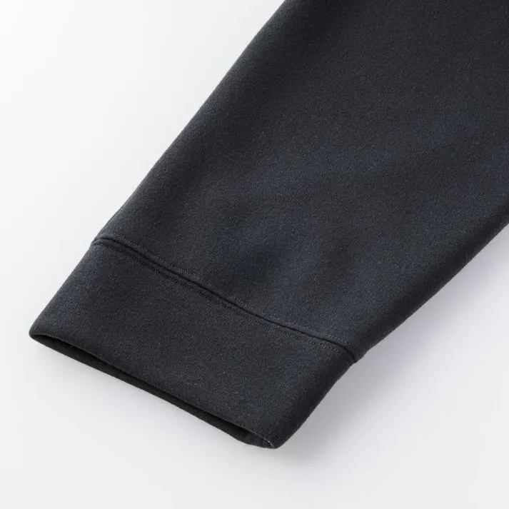 Hot fine しっかりあたたかい 裏起毛 上下セット チャコール×ブラック M