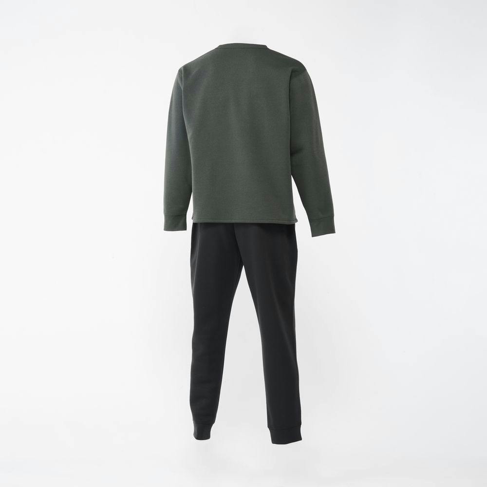 Hot fine しっかりあたたかい 裏起毛 上下セット チャコール×ブラック