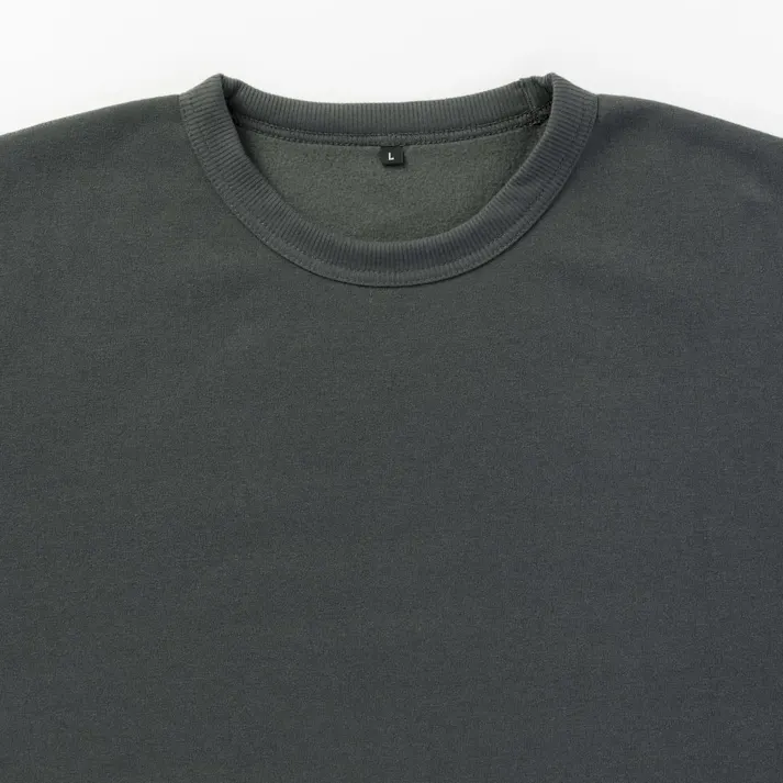 Hot fine しっかりあたたかい 裏起毛 上下セット チャコール×ブラック L