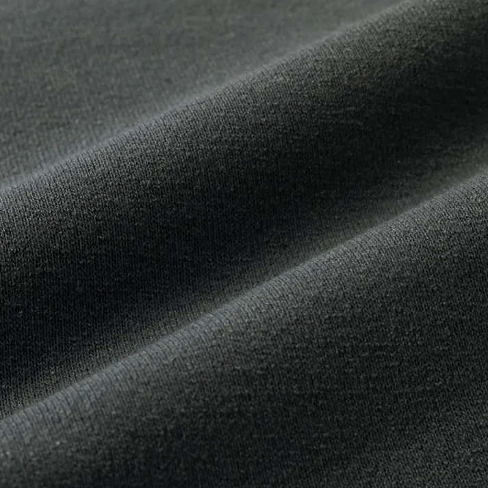 Hot fine しっかりあたたかい 裏起毛 上下セット チャコール×ブラック L