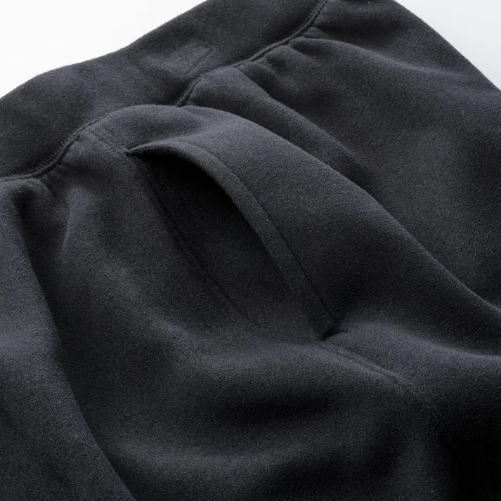 Hot fine しっかりあたたかい 裏起毛 上下セット チャコール×ブラック L