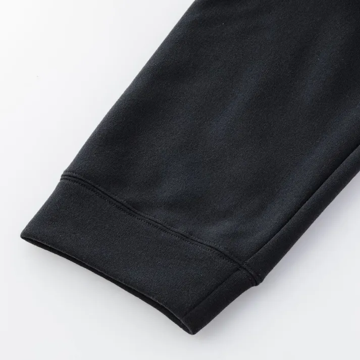 Hot fine しっかりあたたかい 裏起毛 上下セット チャコール×ブラック L