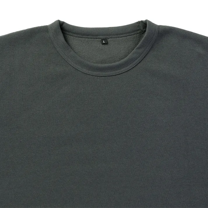 Hot fine しっかりあたたかい 裏起毛 上下セット チャコール×ブラック LL