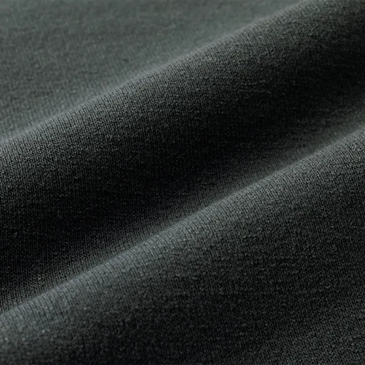 Hot fine しっかりあたたかい 裏起毛 上下セット チャコール×ブラック LL