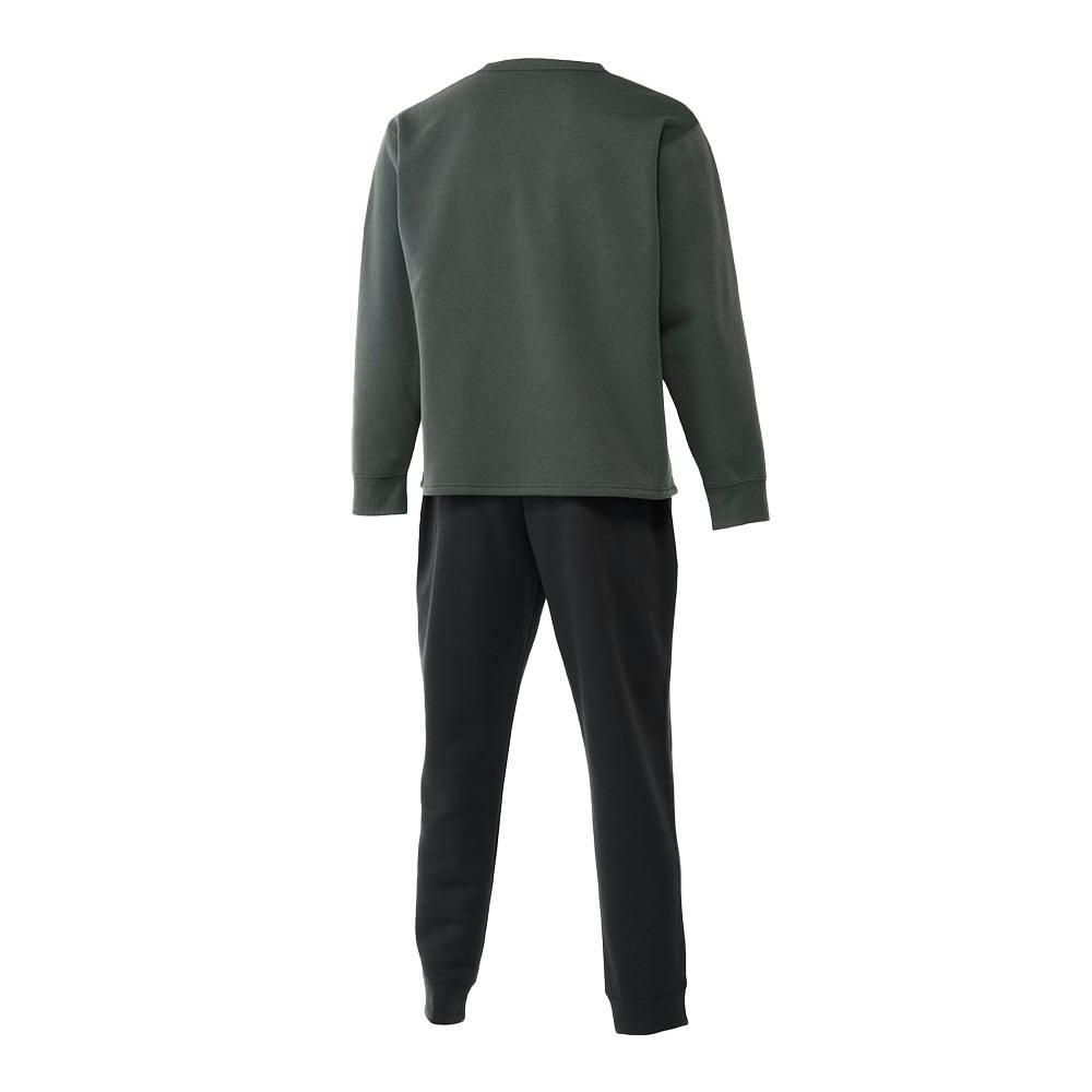 Hot fine しっかりあたたかい 裏起毛 上下セット チャコール×ブラック