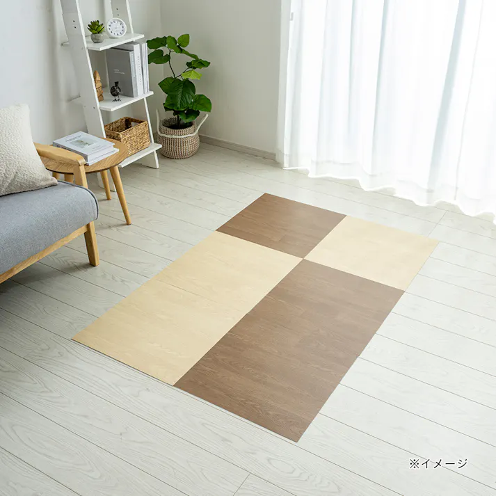 ペット用消臭拭ける吸着マット 4枚組 幅45cm 奥行45cm ナチュラル