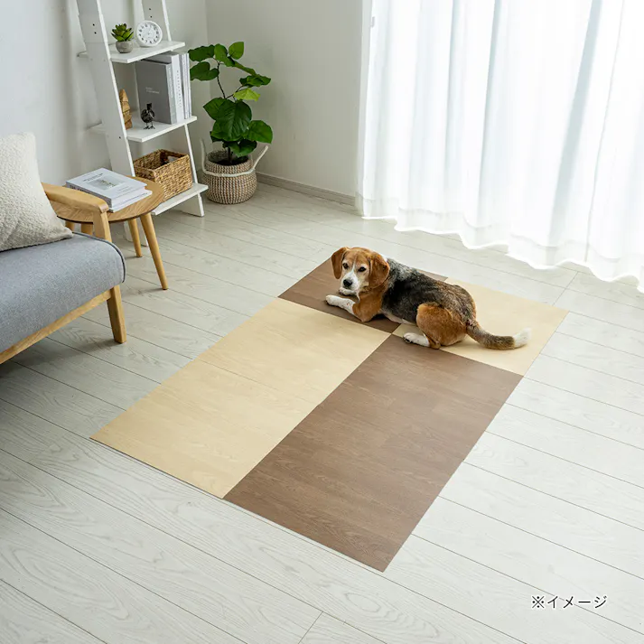 ペット用消臭拭ける吸着マット 4枚組 幅45cm 奥行45cm ナチュラル