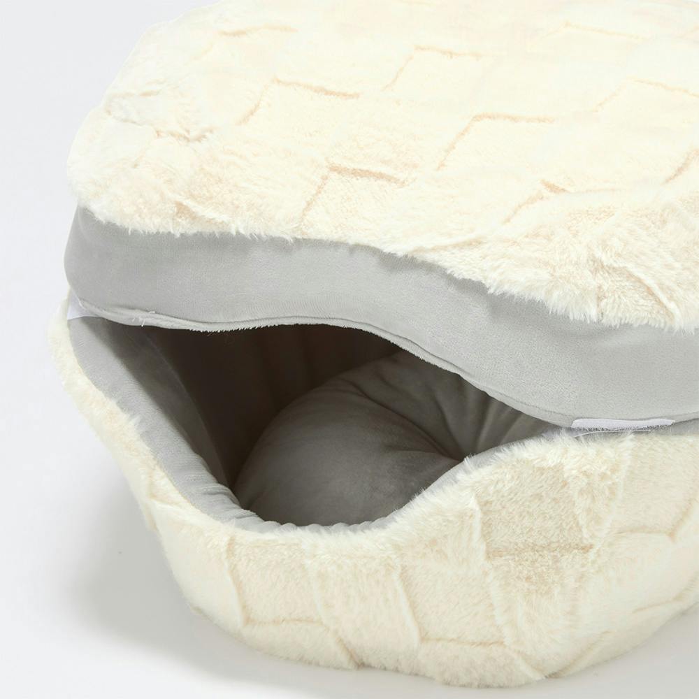 猫シェルベッド チェッカーボードアイボリー | ペットベッド・ペット