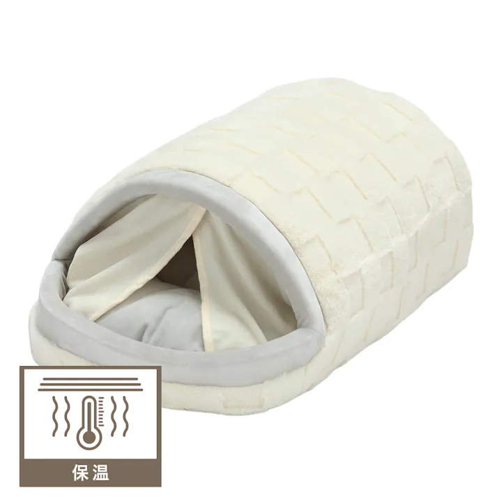 犬猫兼用 電気のいらない保温ベッド Mサイズ チェッカーボードアイボリー