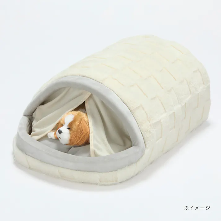 犬猫兼用 電気のいらない保温ベッド Mサイズ チェッカーボードアイボリー