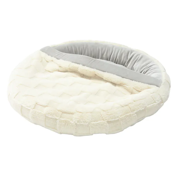 犬猫兼用 もぐれるまんまるベッド Lサイズ チェッカーボードアイボリー