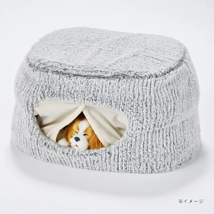 電気のいらない保温2WAYケーブベッドM ジャガードグレー