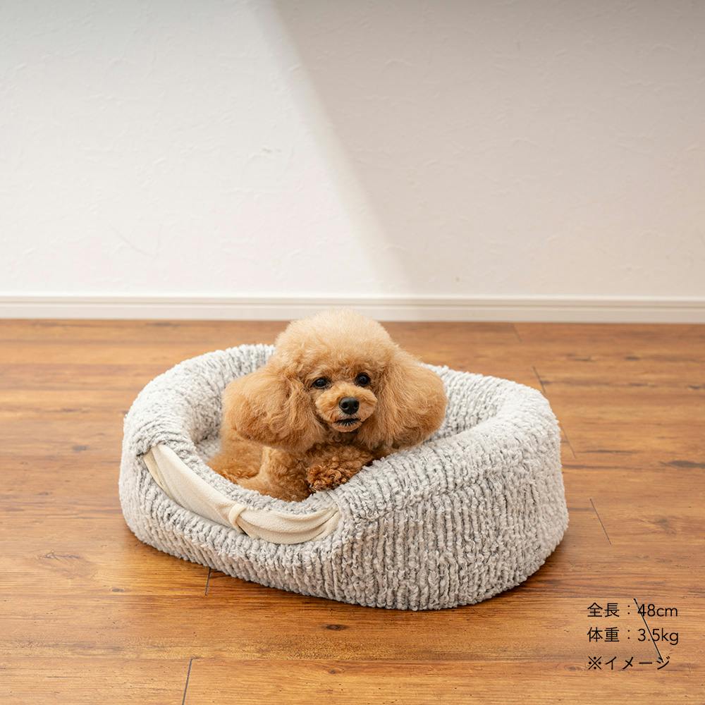 電気のいらない保温2WAYケーブベッドM ジャガードグレー | ペット