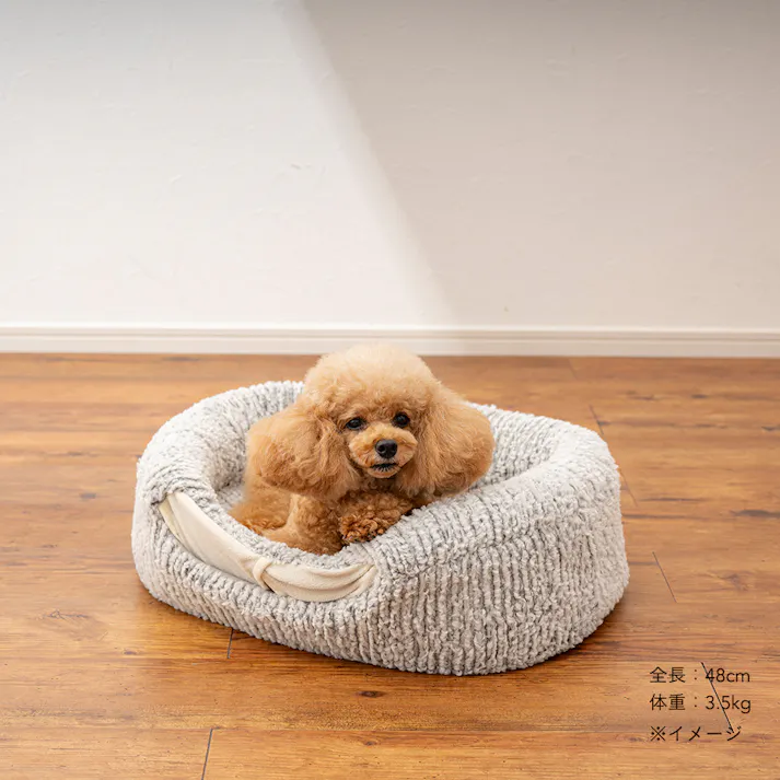 電気のいらない保温2WAYケーブベッドM ジャガードグレー