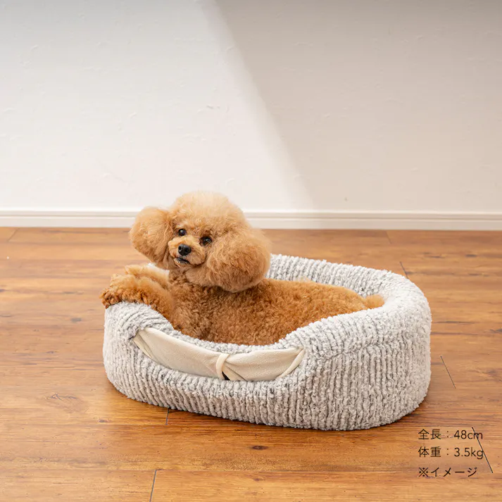 電気のいらない保温2WAYケーブベッドM ジャガードグレー