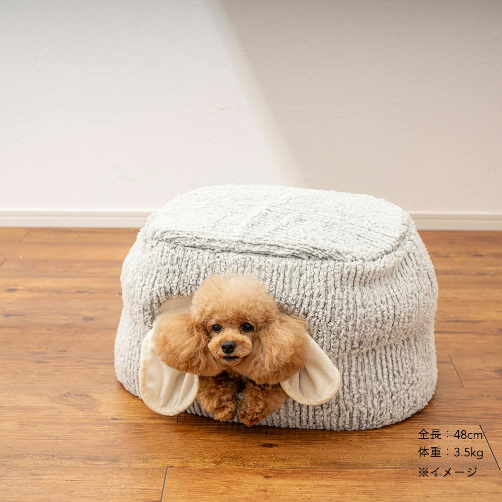 ペットベッド　2セット 電気のいらない保温2WAYケーブベッドM ジャガードグレー