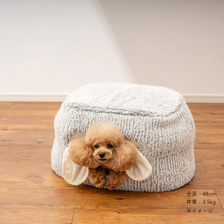 電気のいらない保温2WAYケーブベッドM ジャガードグレー