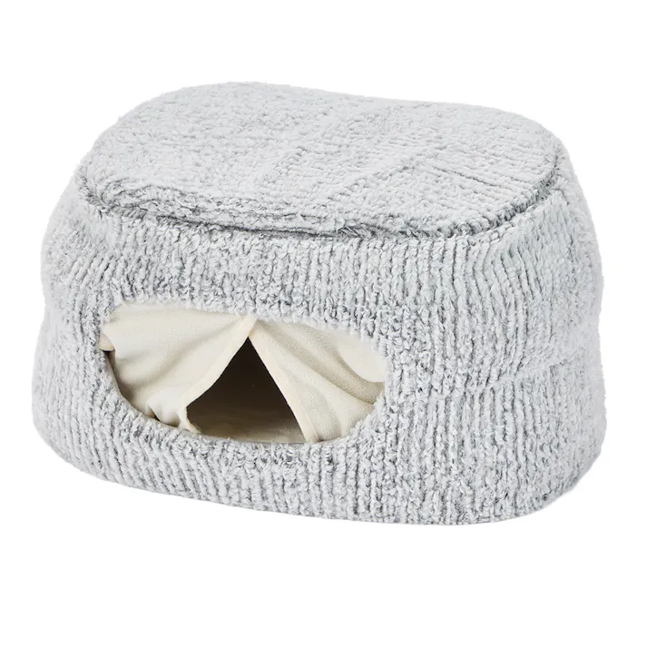 電気のいらない保温2WAYケーブベッドM ジャガードグレー