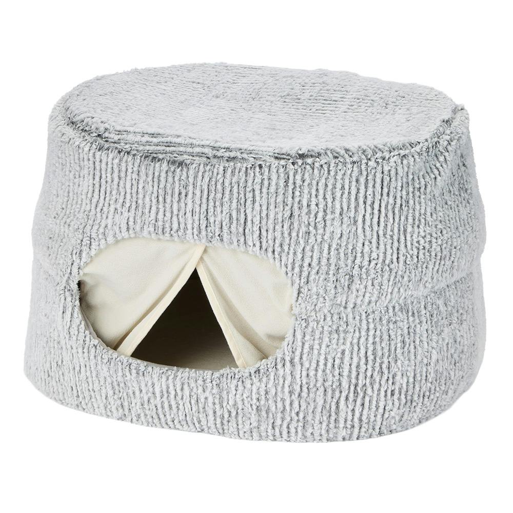 電気のいらない保温2WAYケーブベッドL ジャガードグレー | ペット