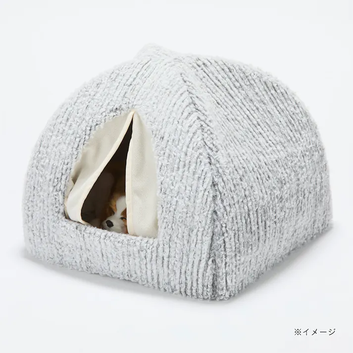 電気のいらない保温テントベッド Mサイズ ジャガードグレー