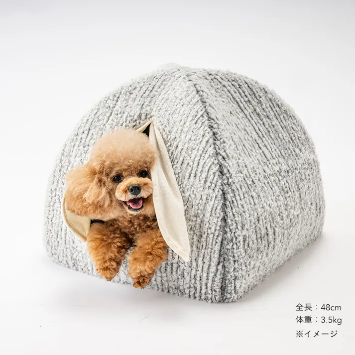 電気のいらない保温テントベッド Mサイズ ジャガードグレー