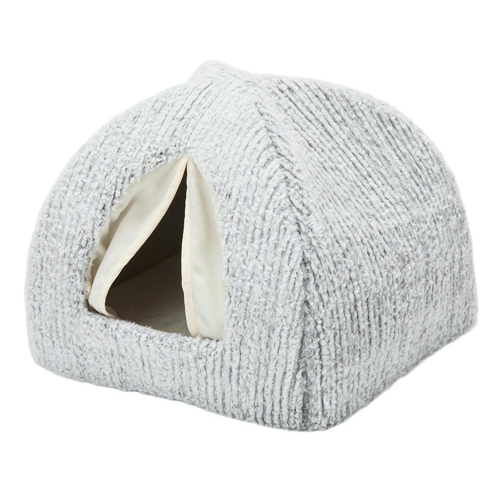 電気のいらない保温テントベッド Mサイズ ジャガードグレー | ペット