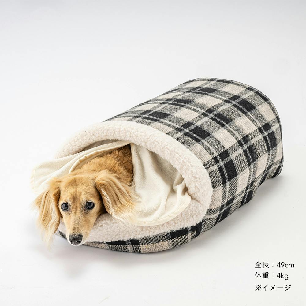 犬猫兼用 電気のいらない保温ベッド Mサイズ チェックブラック(販売
