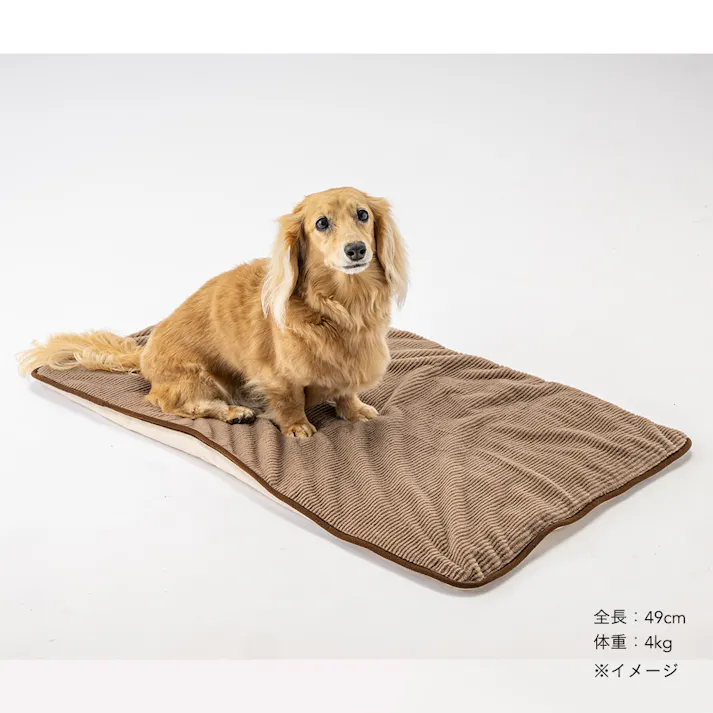 犬猫兼用 ブランケット Mサイズ ストライプモカ