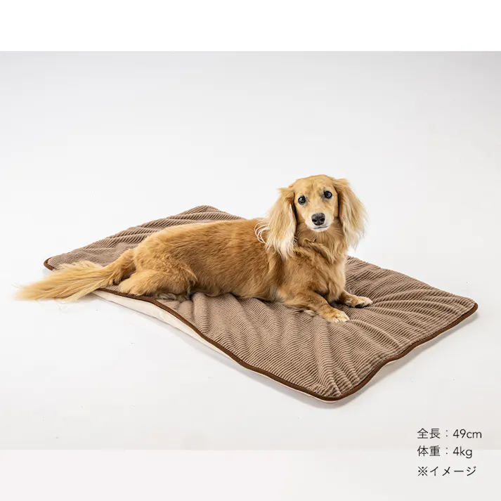 犬猫兼用 ブランケット Mサイズ ストライプモカ