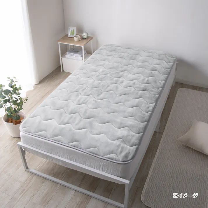 保温性のある敷パッド Pitapa グレー ダブル